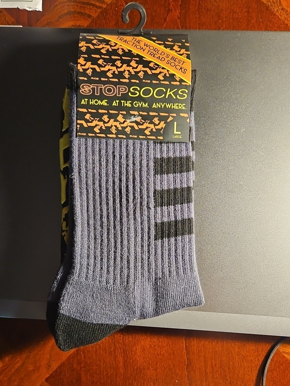 Gray Athletic Grip Socks